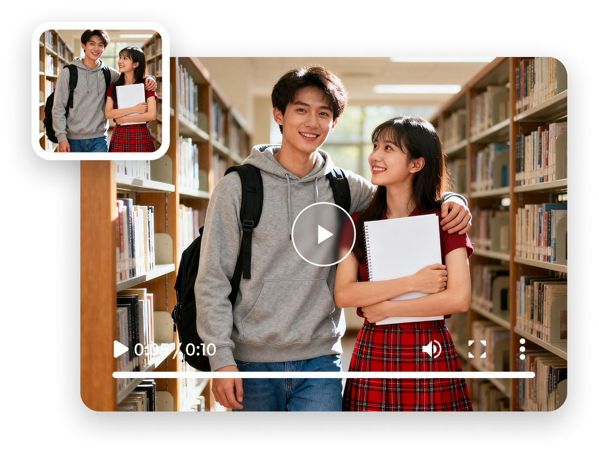 写真からロマンチックなキス動画を生成