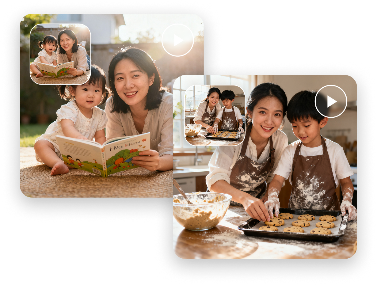 家族の絆を映像で残すAIファミリーキス動画