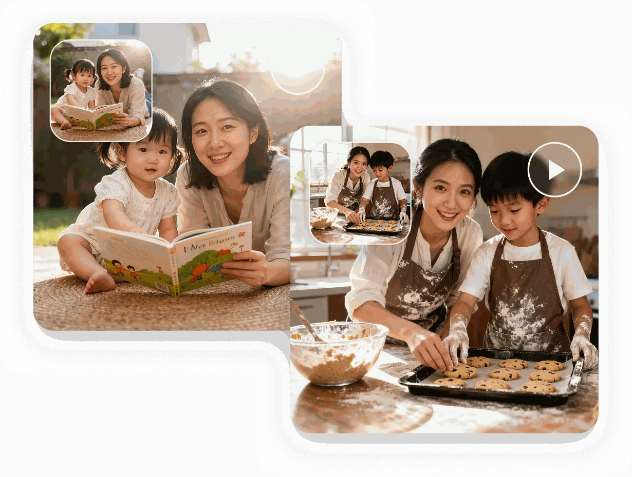 家族の絆を映像で残すAIファミリーキス動画