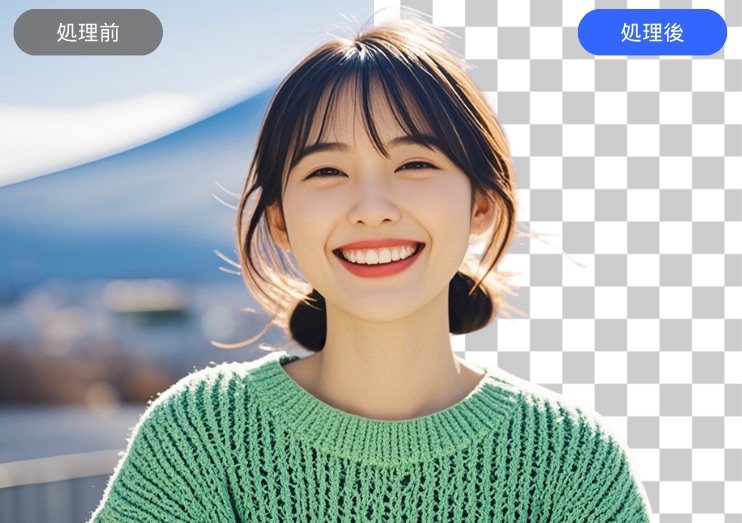 AI技術を活用した背景リムーバーにより、複雑な背景も正確に切り抜き、鮮明なエッジを実現します。初めての方でも簡単に使えるので安心です。