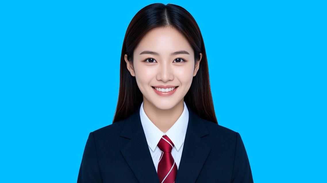 証明写真の背景を変更 After