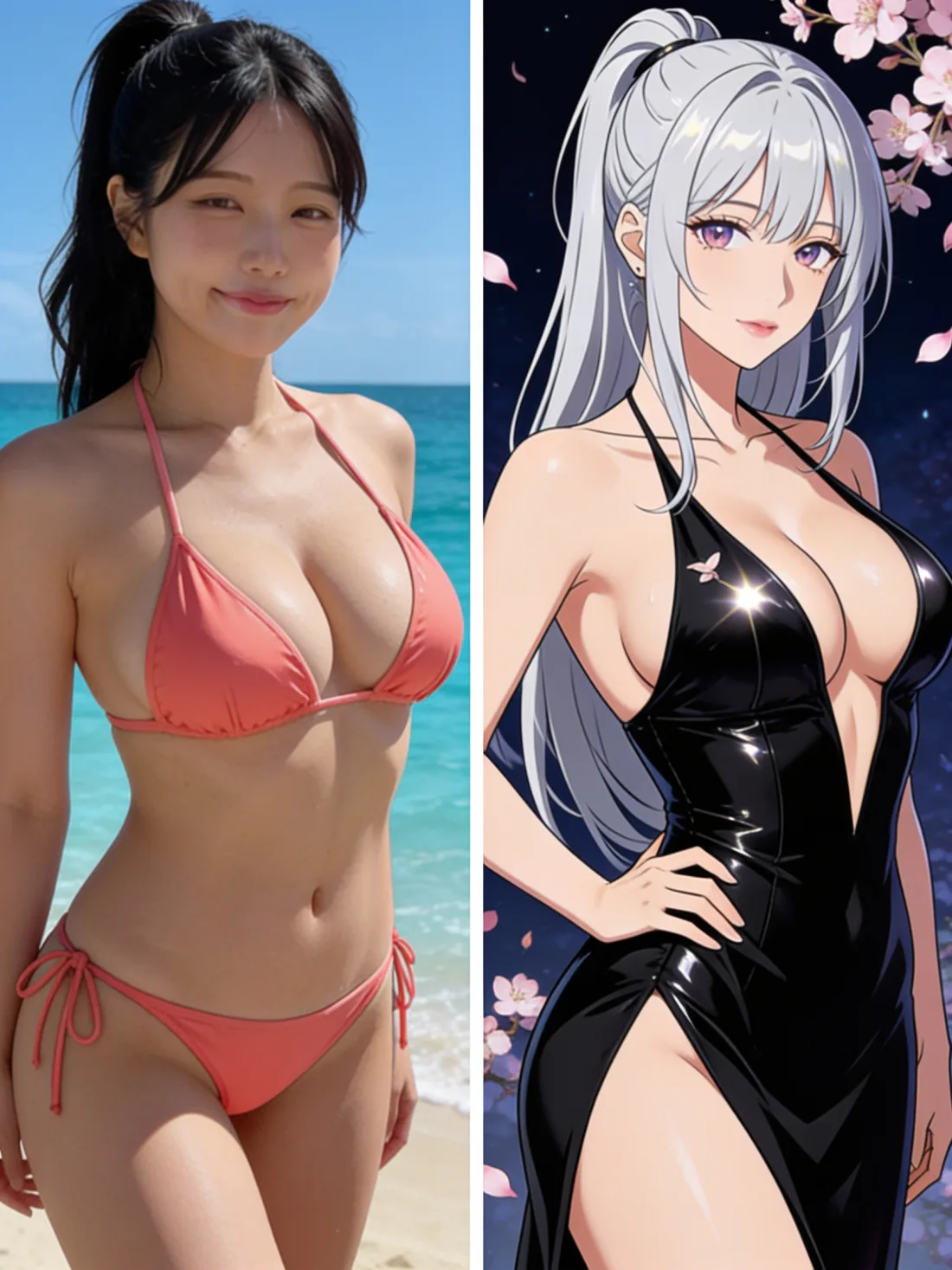 同じ歩きを写実と二次元で並べた比較