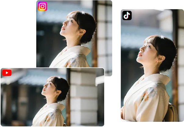 SNS画像の余白をAIで補完|ピッタリのサイズに調整