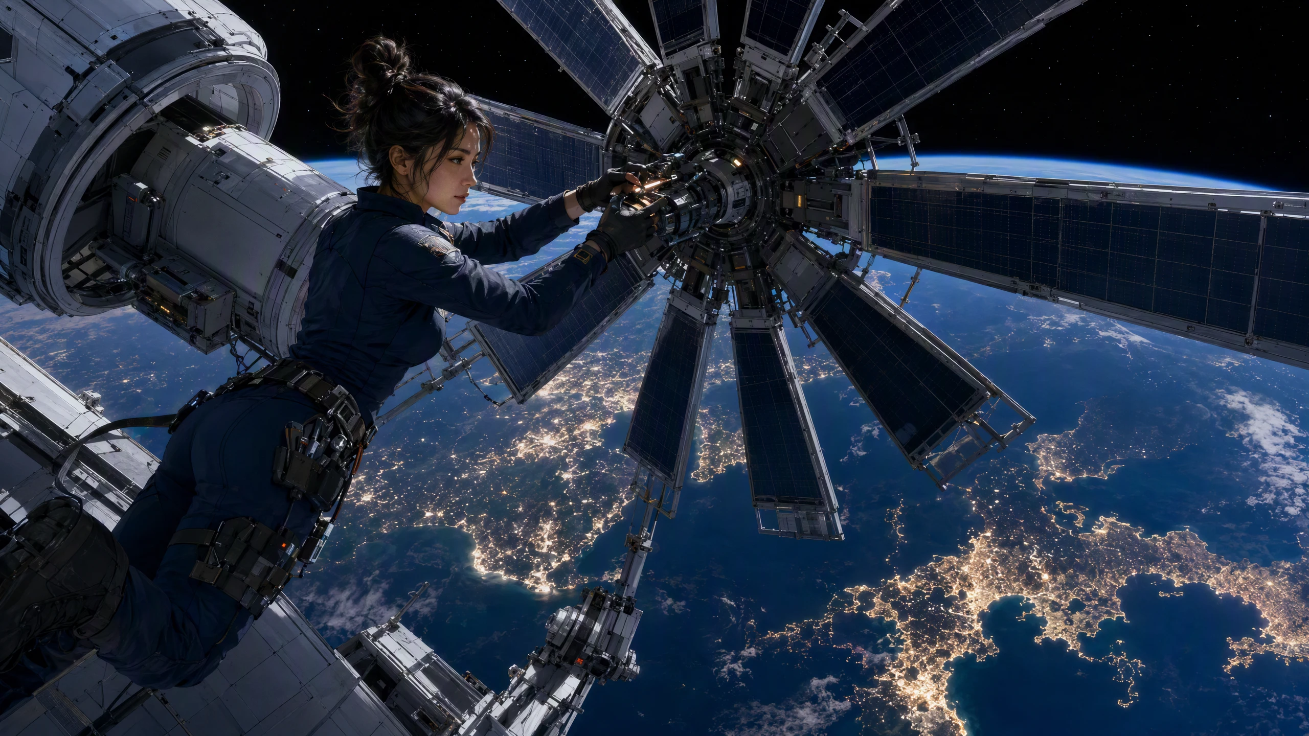 日本列島上空の成人宇宙技師