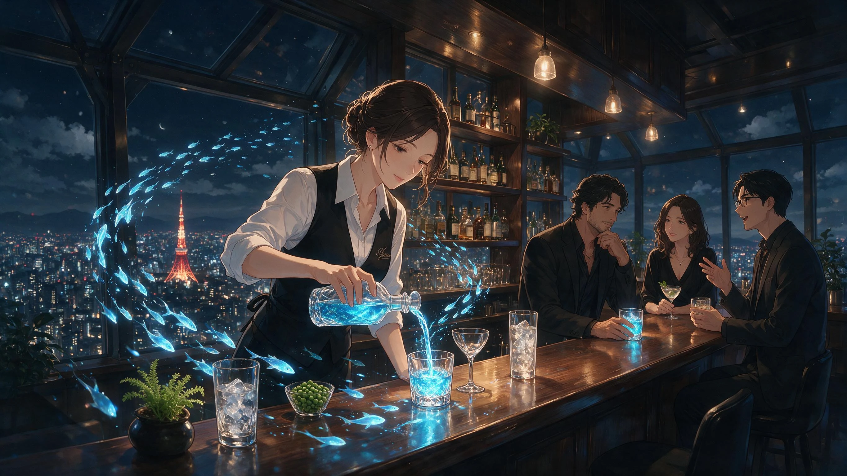 東京上空の成人向けアニメカフェ
