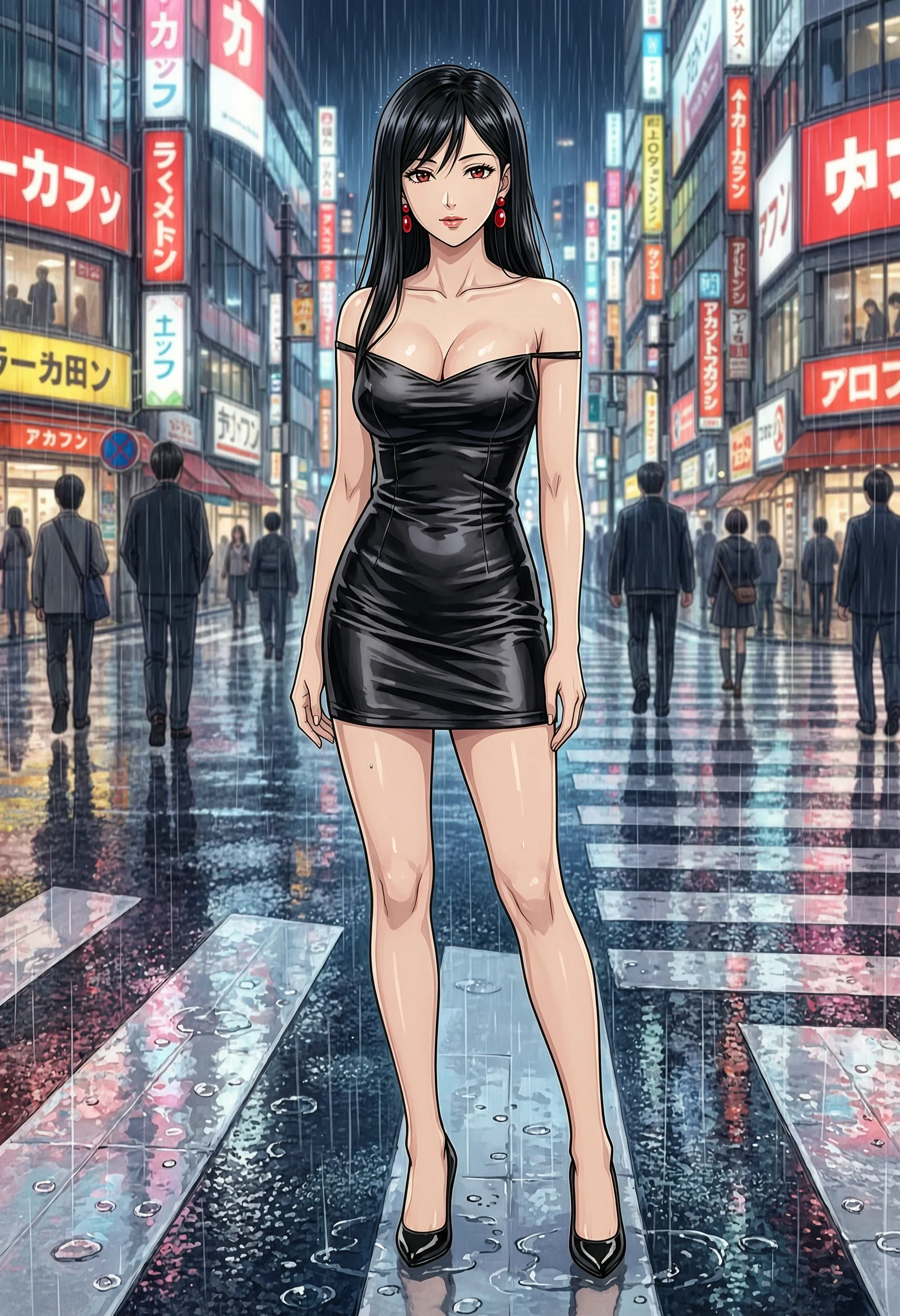都会のナイトファッションの成人女性