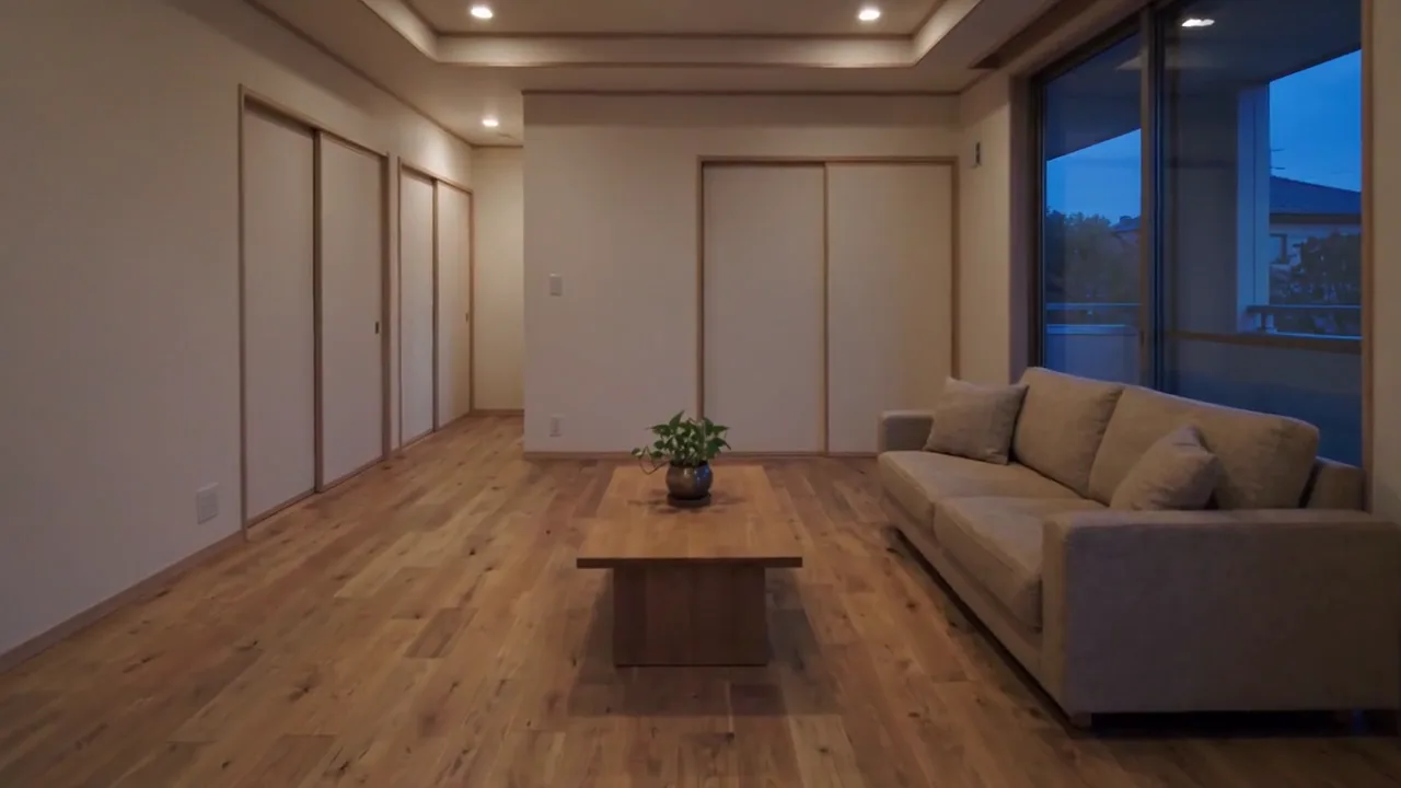 部屋の時間帯を夜へ変えるの編集後のフレーム